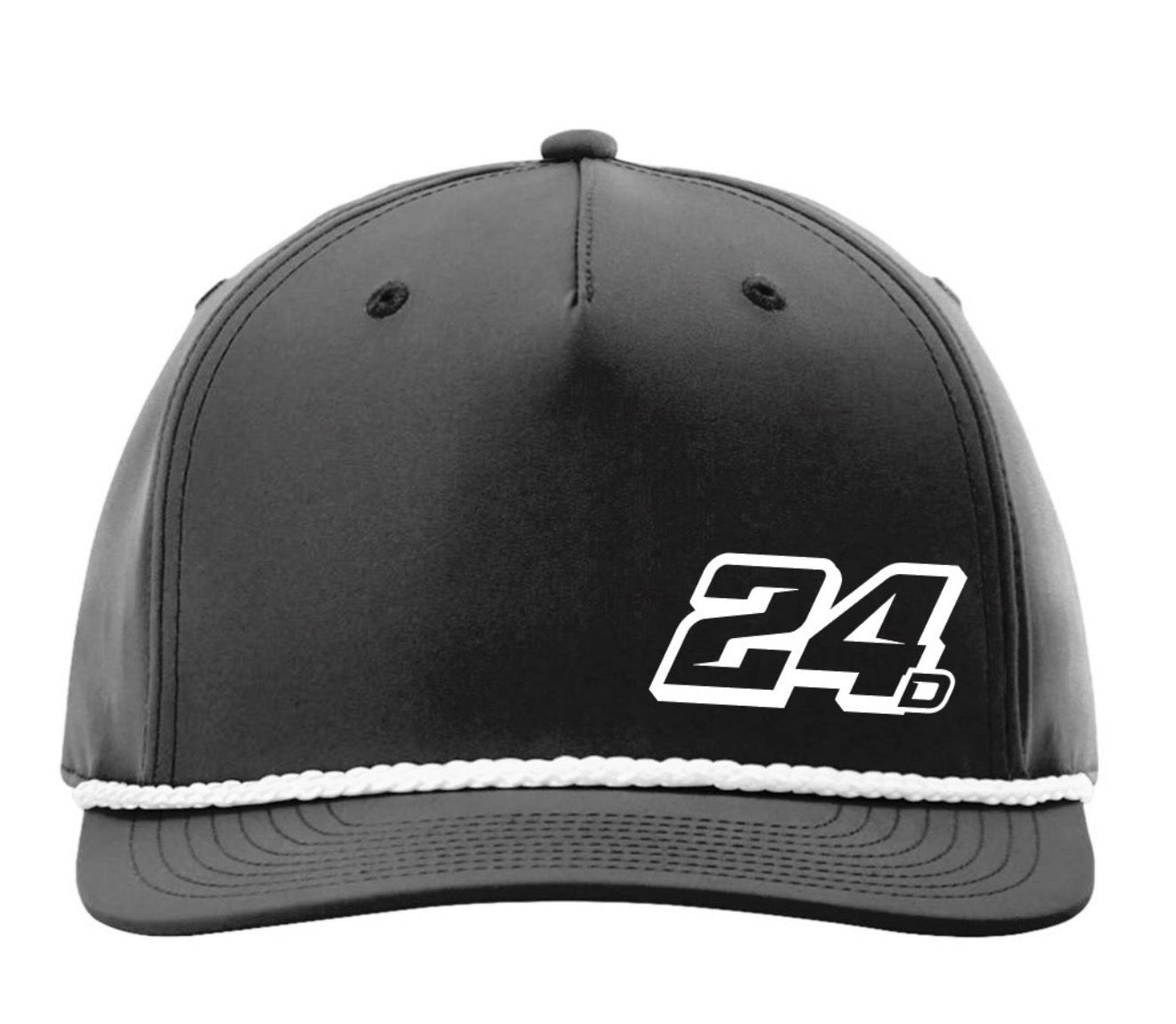 24D BLACK & WHITE ROPE HAT