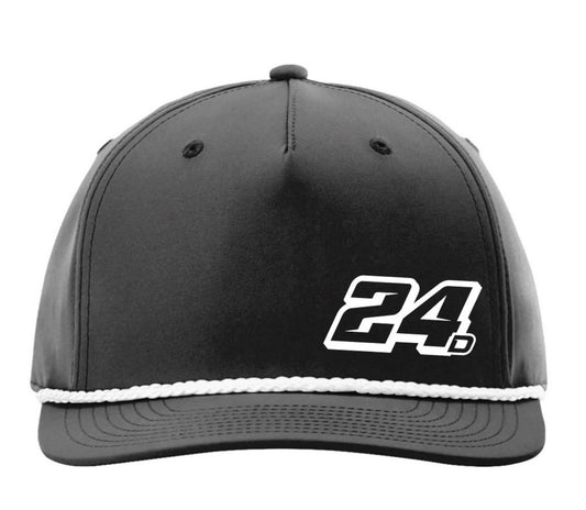 24D BLACK & WHITE ROPE HAT