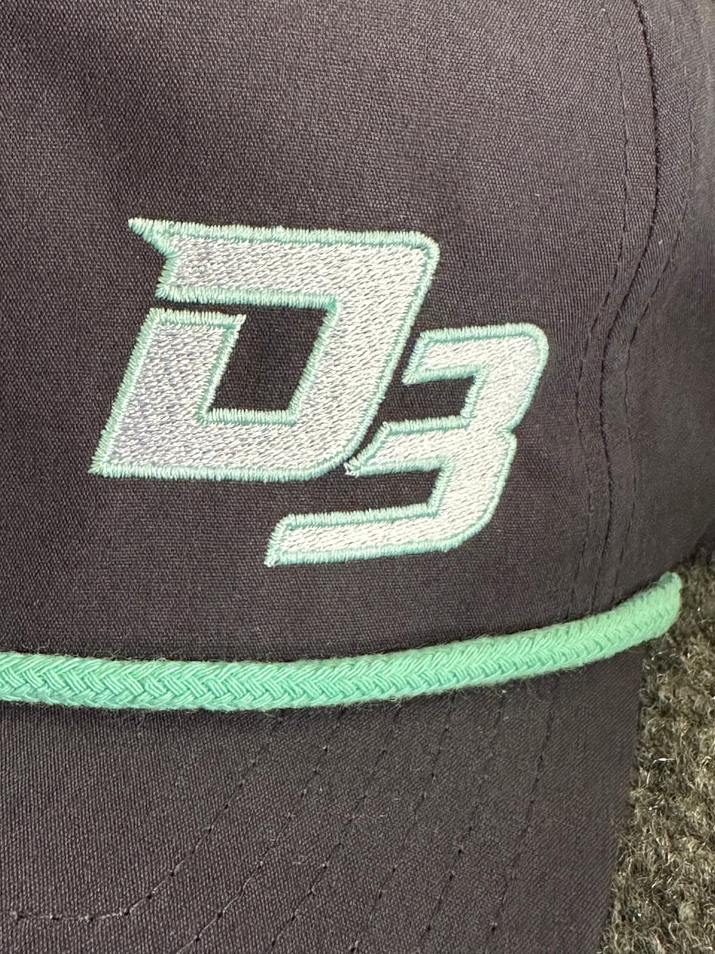 D3 HAT NAVY W/ TEAL ROPE￼